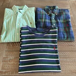 POLO Ralph Lauren Men’s Pre-Loved Tee & Oxford Button Downs 3 Shirts Sz Large